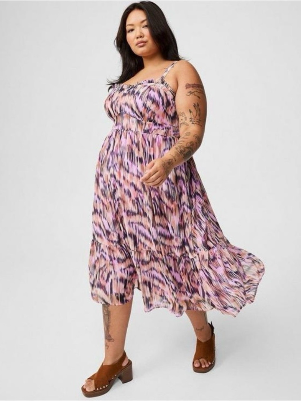 Torrid Chiffon Tiered Midi Dress - Size 00/10 - NWT!